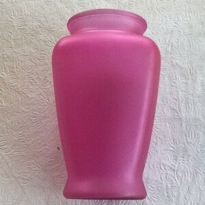 Elegant Pink Glass Vase 9 in tall